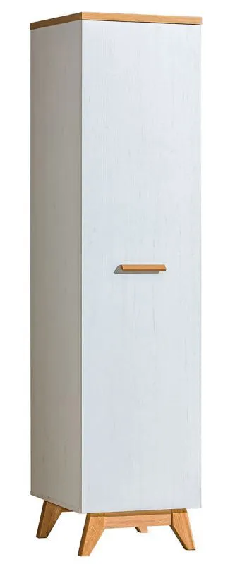 Étroite 45 cm de large Armoire avec 1 porte | tringle à vêtements | Couleur: Blanc Abbildung