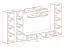 Mur de salon de salon stylé Hompland 22, Couleur : Blanc - Dimensions : 170 x 260 x 40 cm (h x l x p), avec trois armoires suspendues