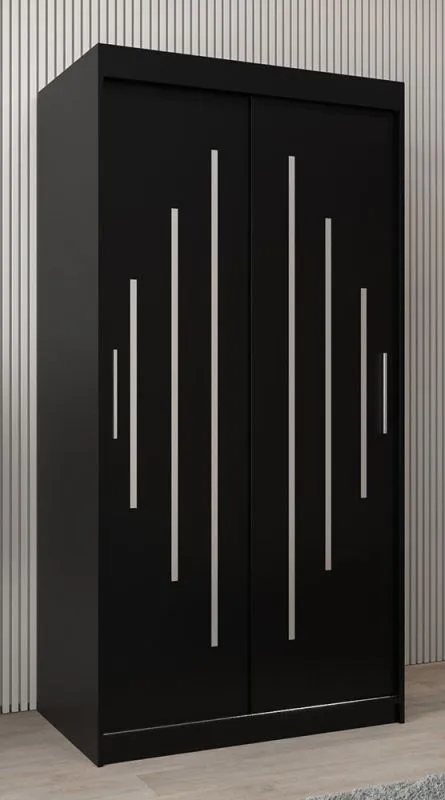 100 cm de large Armoire avec 2 portes | 5 casiers | Couleur : Noir Abbildung