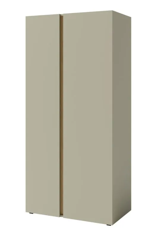 Armoire simple Fricourt 03, vert menthe / chêne foncé, 195 x 90 x 50 cm, avec 7 compartiments et 1 tringle à vêtements, chants ABS, finition de haute qualité