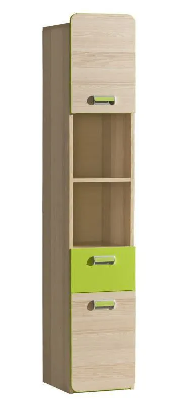 Chambre d'adolescents - Armoire Dennis 03, couleur : vert cendre - Dimensions : 188 x 35 x 40 cm (h x l x p)