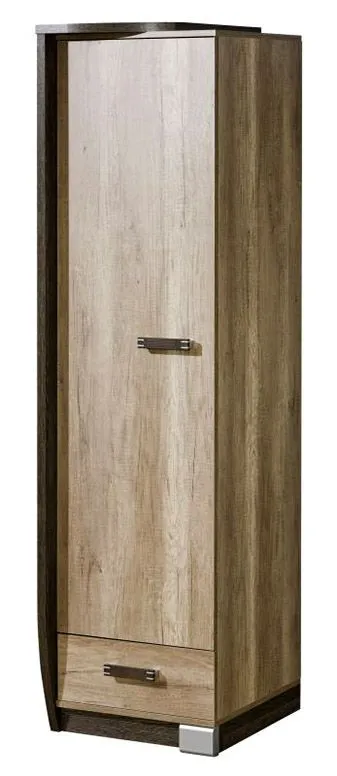 Étroite Armoire | 1 porte battante | 1 tiroir | 50 cm de large | Couleur: Brun Abbildung