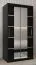 100 cm de large Armoire à portes coulissantes avec 2 portes | 5 casiers | 2 tringles à vêtements | Couleur : noir Abbildung