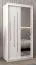 100 cm de large Armoire à portes coulissantes avec 5 casiers et 2 portes | Couleur : Blanc | Laminée Abbildung