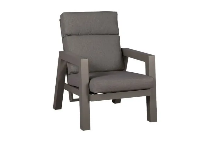 Fauteuil de jardin Verona en aluminium - Couleur : Anthracite, largeur : 755 mm, profondeur : 876 mm, hauteur : 965 mm, hauteur d'assise : 330 mm