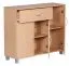 Commode pratique, couleur : hêtre / gris - dimensions : 75 x 90 x 30 cm (h x l x p), utilisation polyvalente