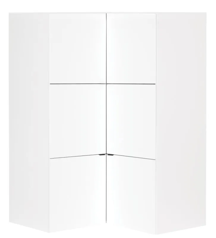 Chambre d'adolescents - Armoire d'angle Marincho 11, couleur : blanc - Dimensions : 159 x 105 x 106 cm (h x l x p)