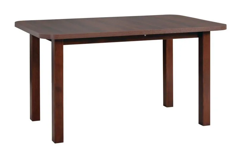 Table de salle à manger ROTE en noyer, dimensions 80 x 140/220 cm (l x p), hauteur du plateau de table de 32 mm, belles veinures, aspect arrondi, pieds en bois robustes