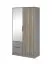 Armoire avec miroir Leeds 24, Couleur : Gris - dimensions : 200 x 105 x 51 cm (h x l x p)