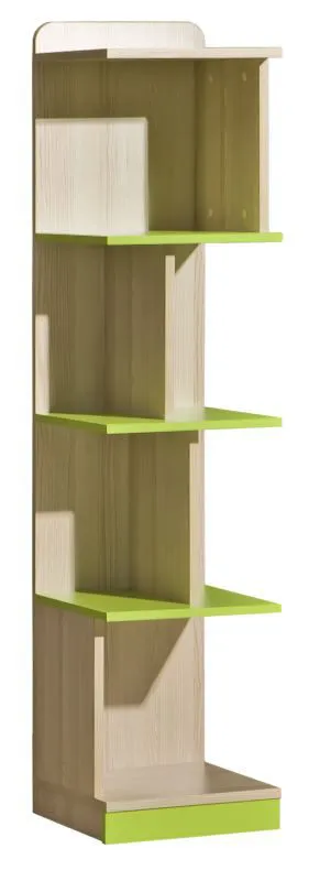 Chambre des jeunes - Étagère Dennis 15, couleur : vert cendre - Dimensions : 155 x 35 x 38 cm (h x l x p)