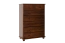 Commode sobre en pin massif - couleur noyer Junco 134, 118 x 80 x 42 cm, avec cinq tiroirs spacieux et deux petits tiroirs